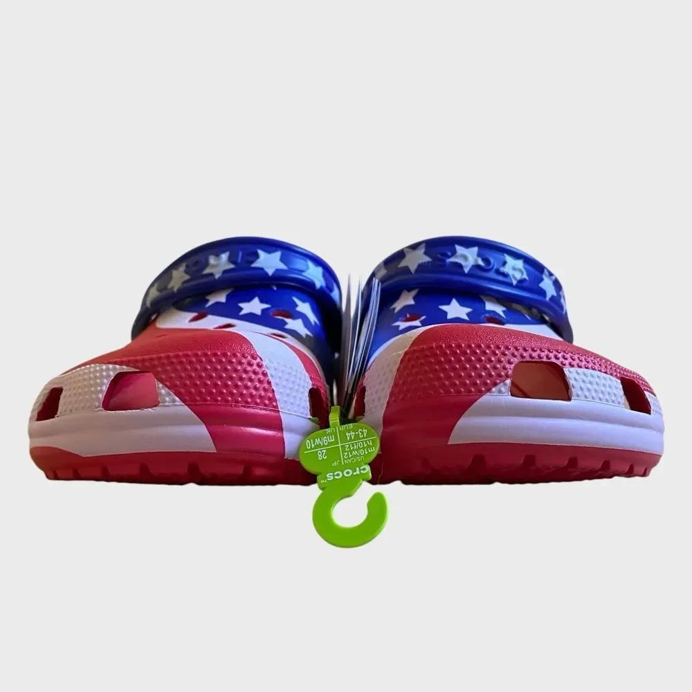 NEW Crocs Classic American Flag Clogs Men’s 9 Women's 11 Team USA Patriotic
